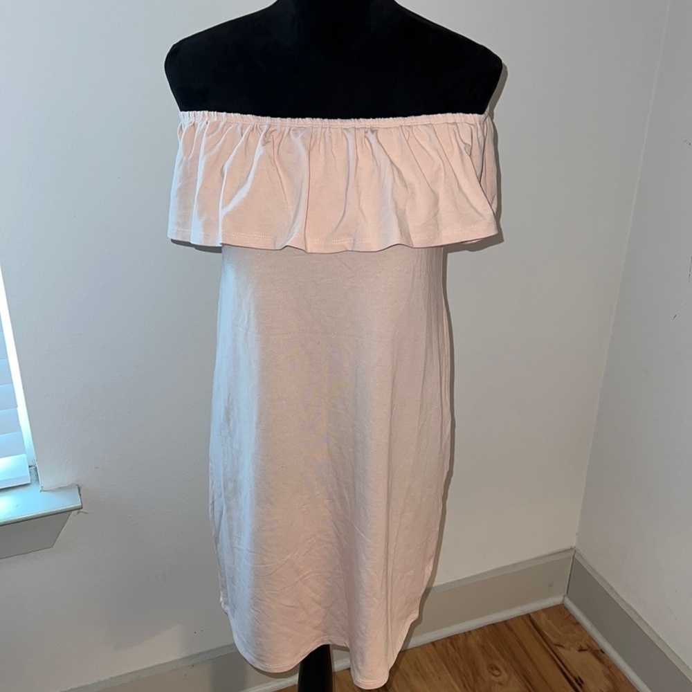 Cotton On off the shoulder ruffle top detail shift dress Sz L